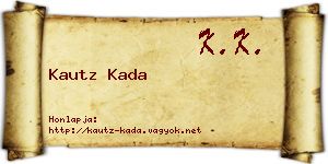 Kautz Kada névjegykártya